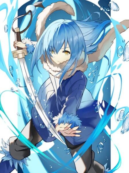 Rimuru Tempest trong tư thế chiến đấu
