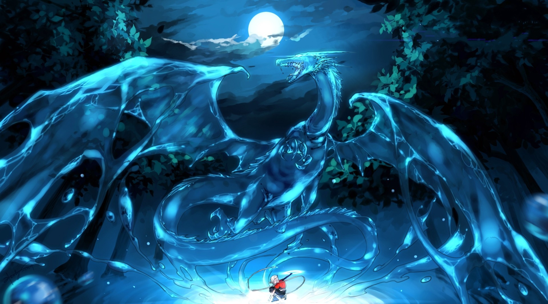 Rồng anime tĩnh lặng và đe dọa