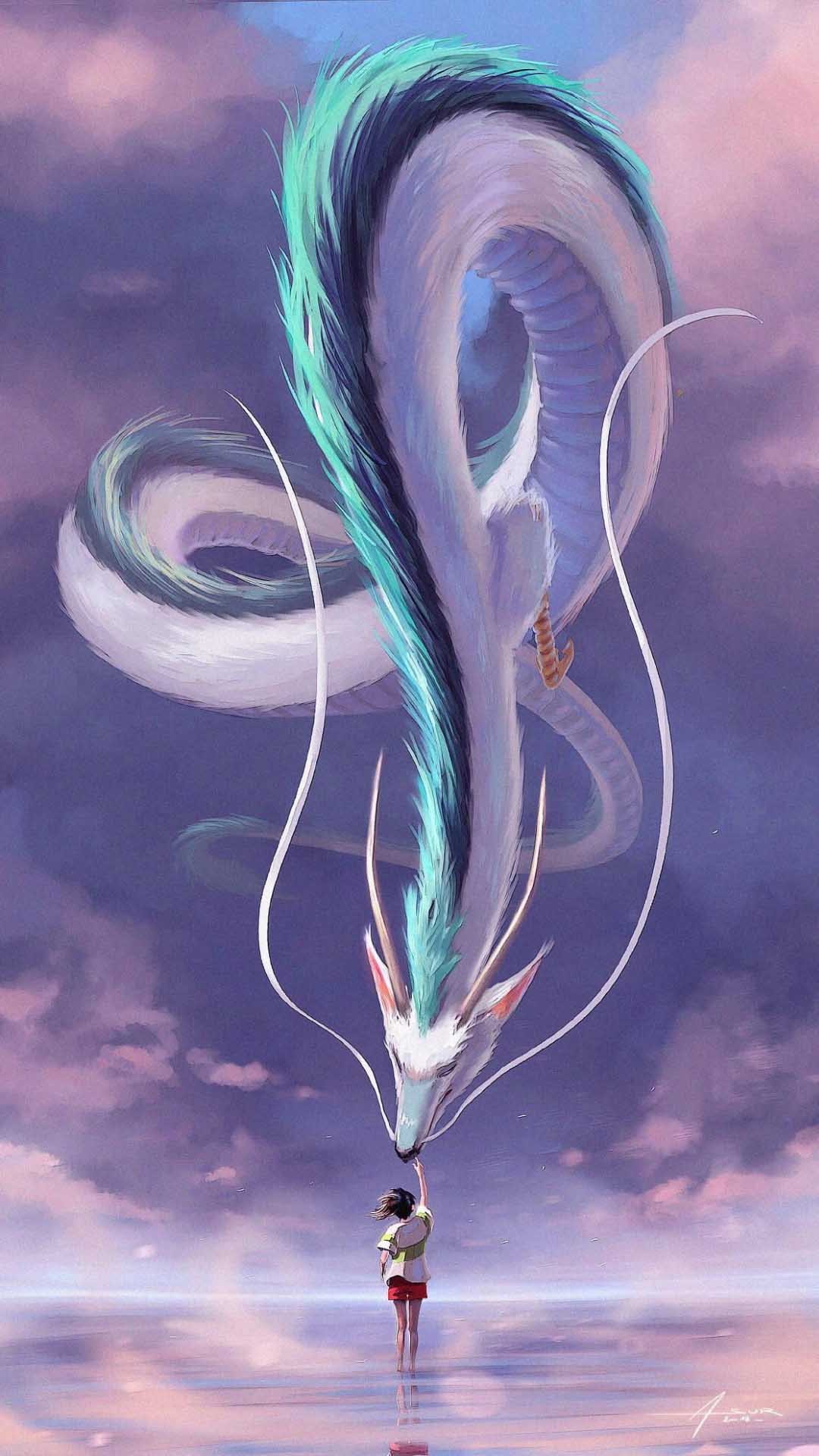 Rồng anime với ánh mắt sắc bén