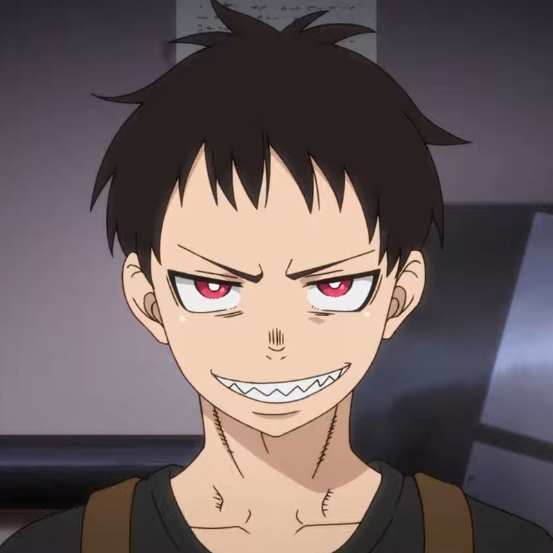 Shinra Kusakabe với ánh mắt kiên định