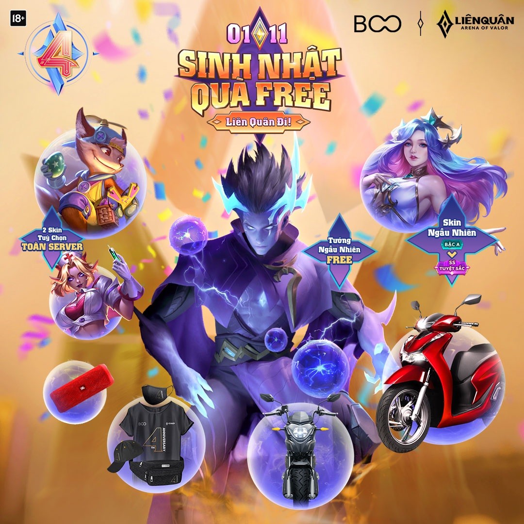 Sinh nhật Liên Quân 4 tuổi là sự kiện được các game thủ mong chờ nhất 2021
