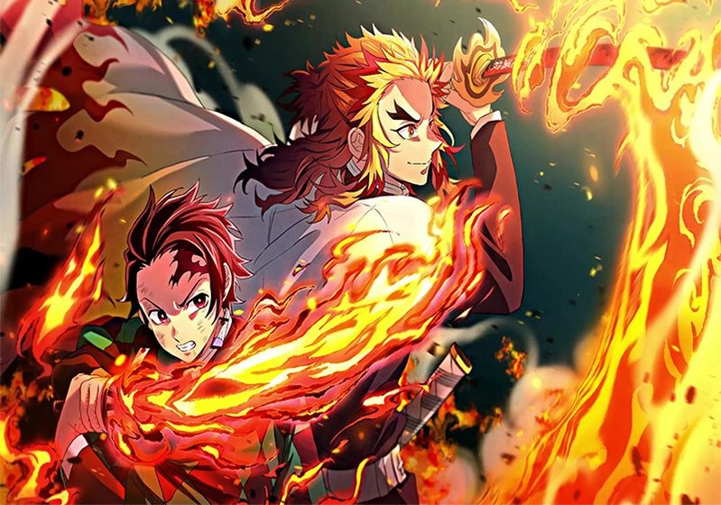 Sự quyền lực của Rengoku hiện rõ trong mỗi bước chân tiến về phía trước