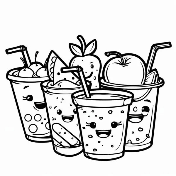 Tải ngay tranh tô màu đồ uống dễ thương, bé sẽ thích mê!