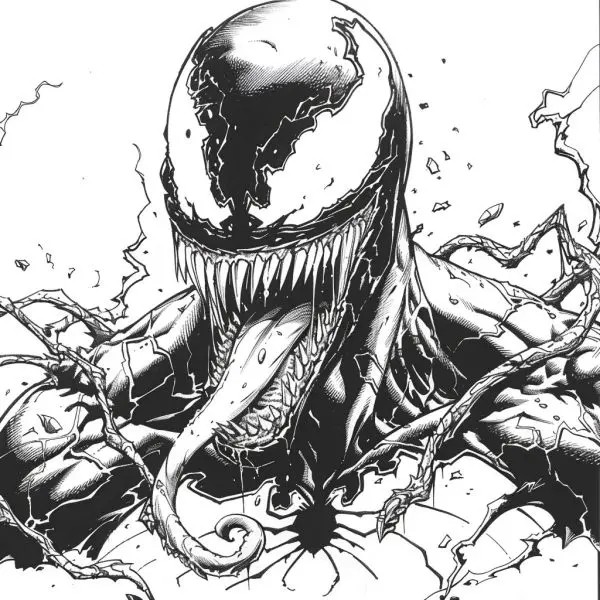 Tải ngay tranh tô màu Venom đẹp nhất dành cho fan nhí Marvel.