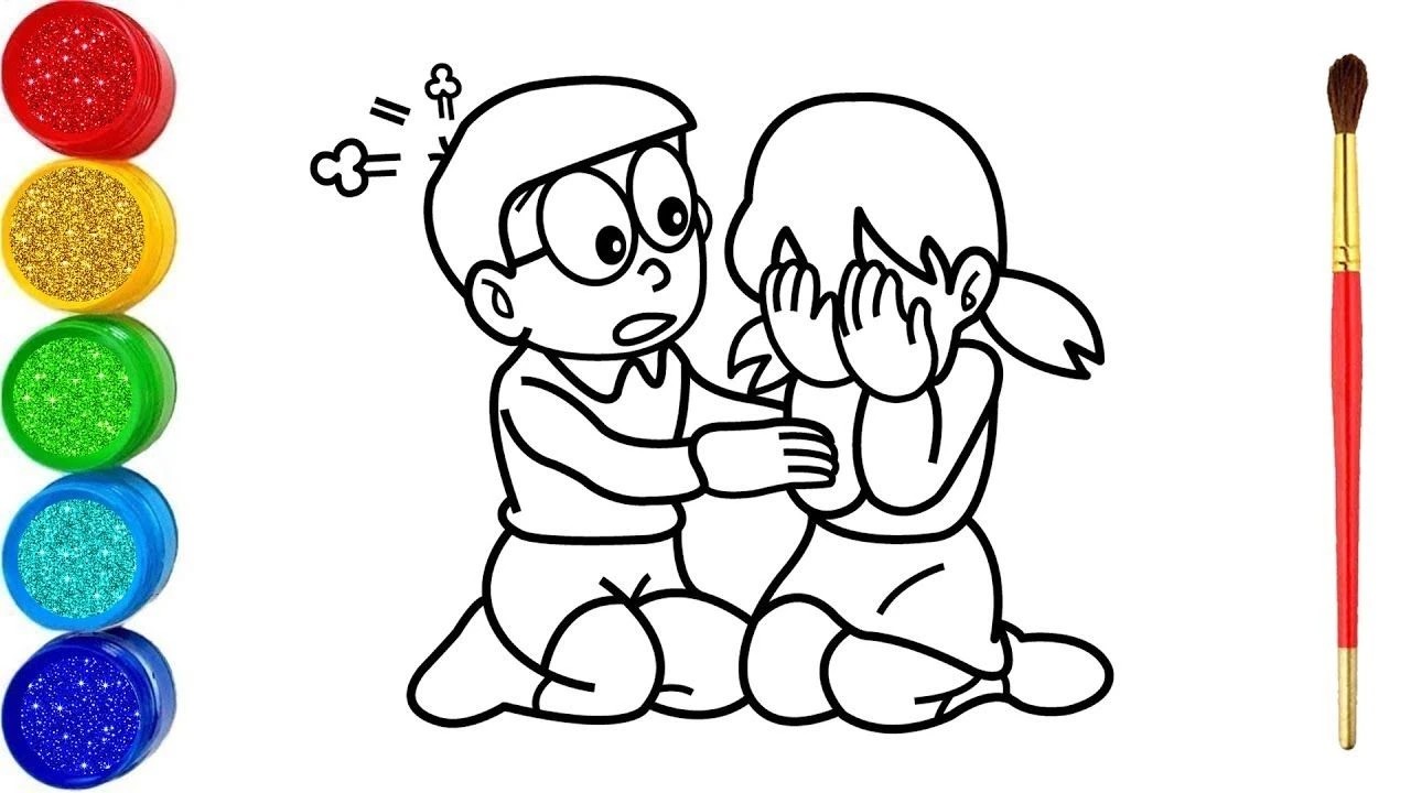 Tải tranh tô màu Nobita miễn phí, hoạt động lý thú dành cho bé yêu.