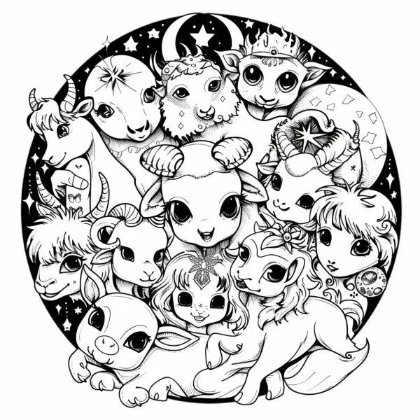 Tranh tô màu 12 cung hoàng đạo cute, hoàn hảo để bé vừa học vừa chơi