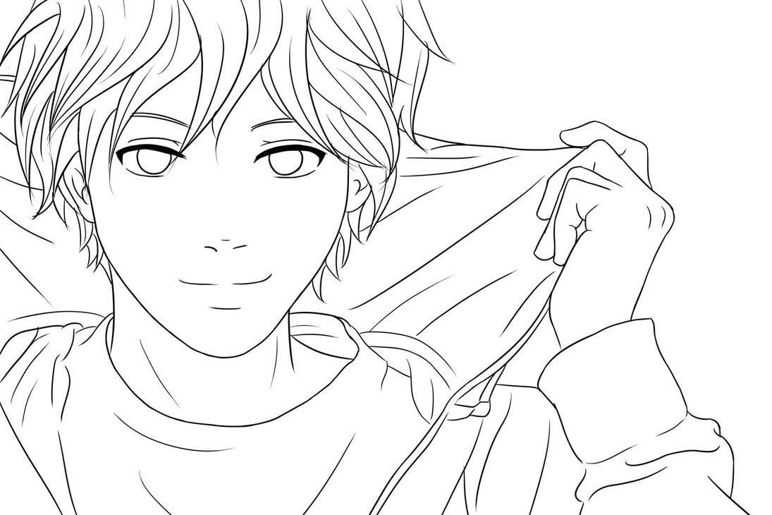 Tranh tô màu anime boy ngầu