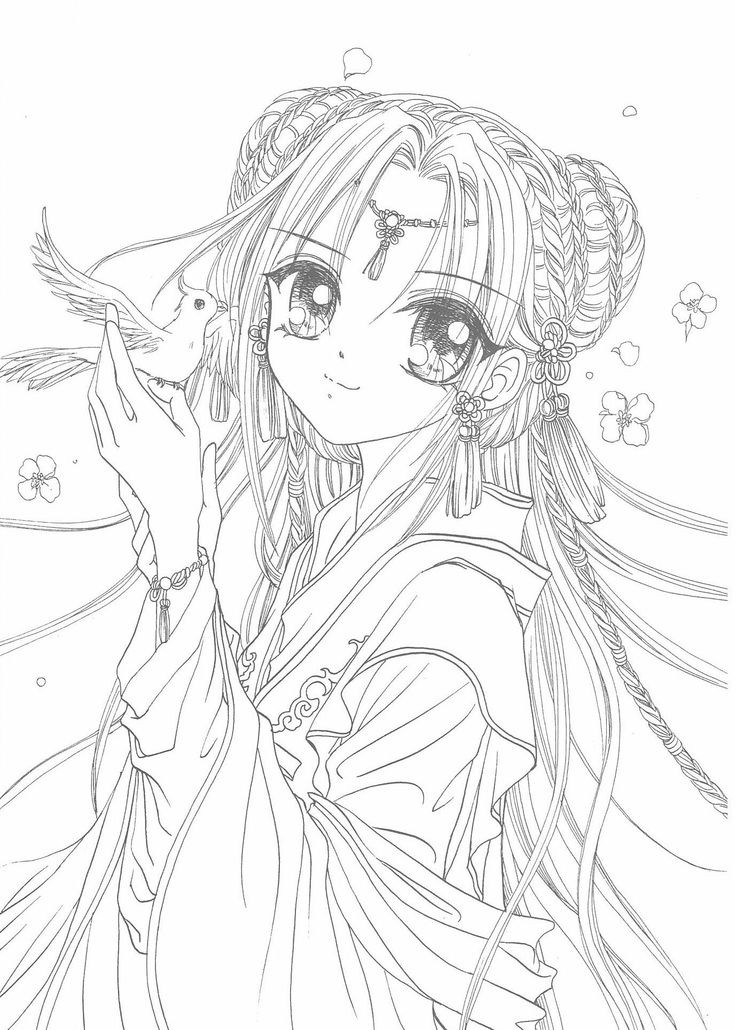 Tranh tô màu anime style Nhật Bản cực đẹp
