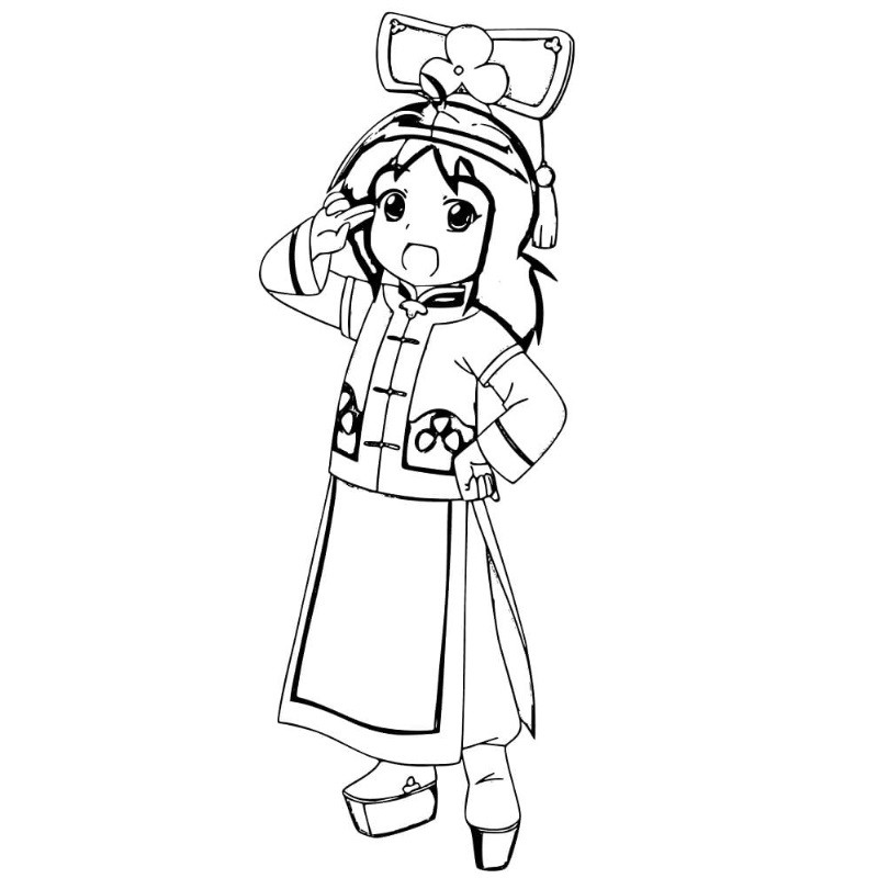 Tranh tô màu cho bé với hình công chúa ori chibi