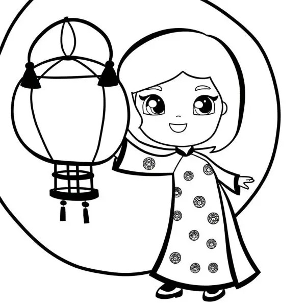 Tranh tô màu đèn ông sao đơn giản cho các bé yêu thích nghệ thuật.