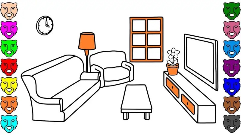 Tranh tô màu đồ vật cổ điển cùng các chi tiết thú vị