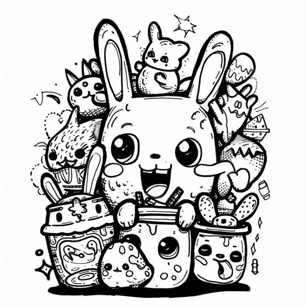 Tranh tô màu doodle giúp bé yêu thích học tập