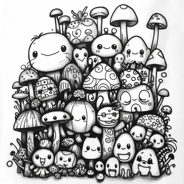 Tranh tô màu doodle về vũ trụ