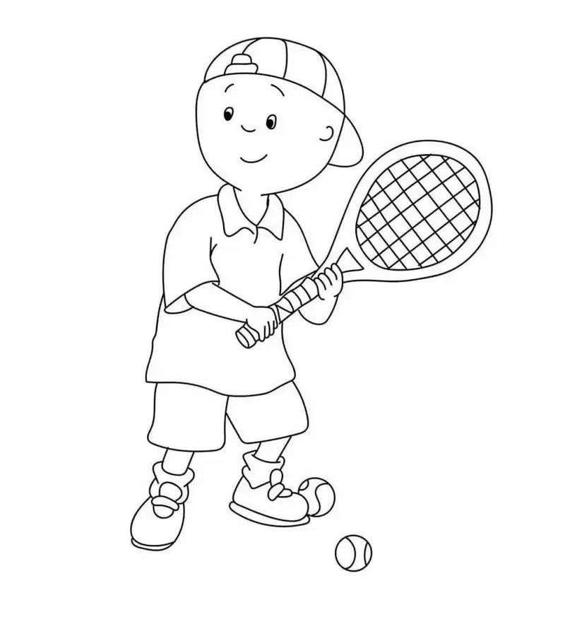 Tranh tô màu dụng cụ thể thao với hình ảnh vợt tennis