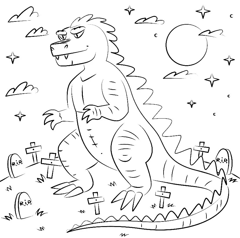 Tranh tô màu Godzilla cực ngầu, kích thích trí tưởng tượng của trẻ nhỏ