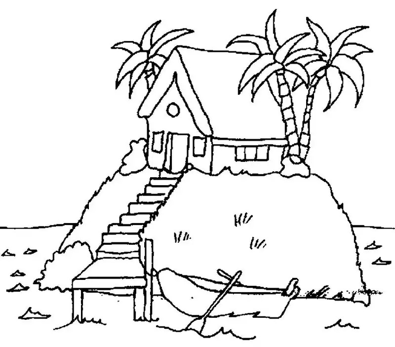 Tranh tô màu hòn đảo bí mật với các loài động vật thú vị