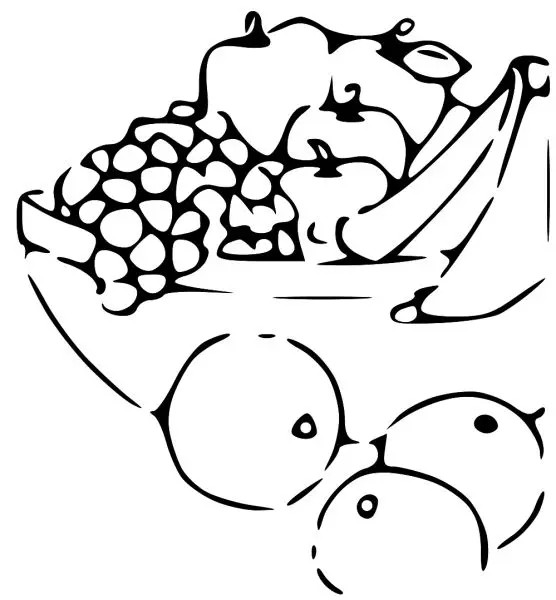 Tranh tô màu mâm ngũ quả, bánh chưng, giò chả ngày tết cho bé 4