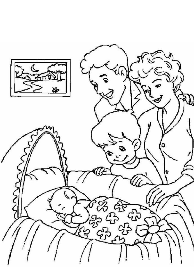 Tranh tô màu mẹ và bé gái đẹp mắt