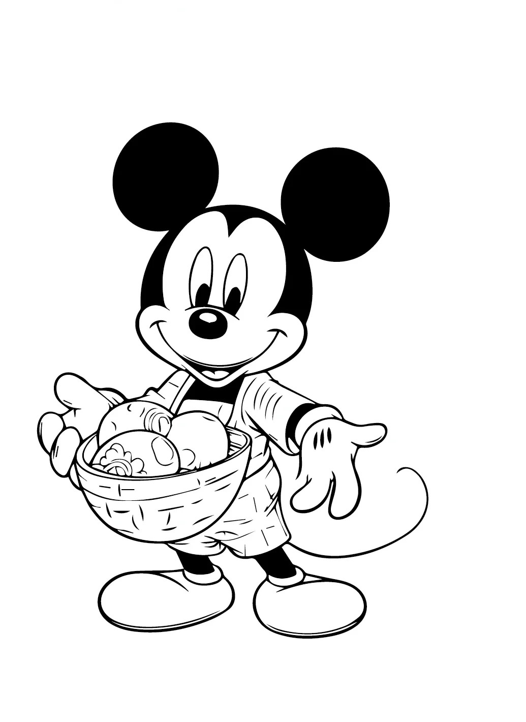 Tranh tô màu Mickey thiết kế đơn giản