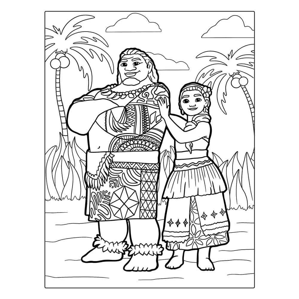 Tranh tô màu Moana cực kỳ đẹp