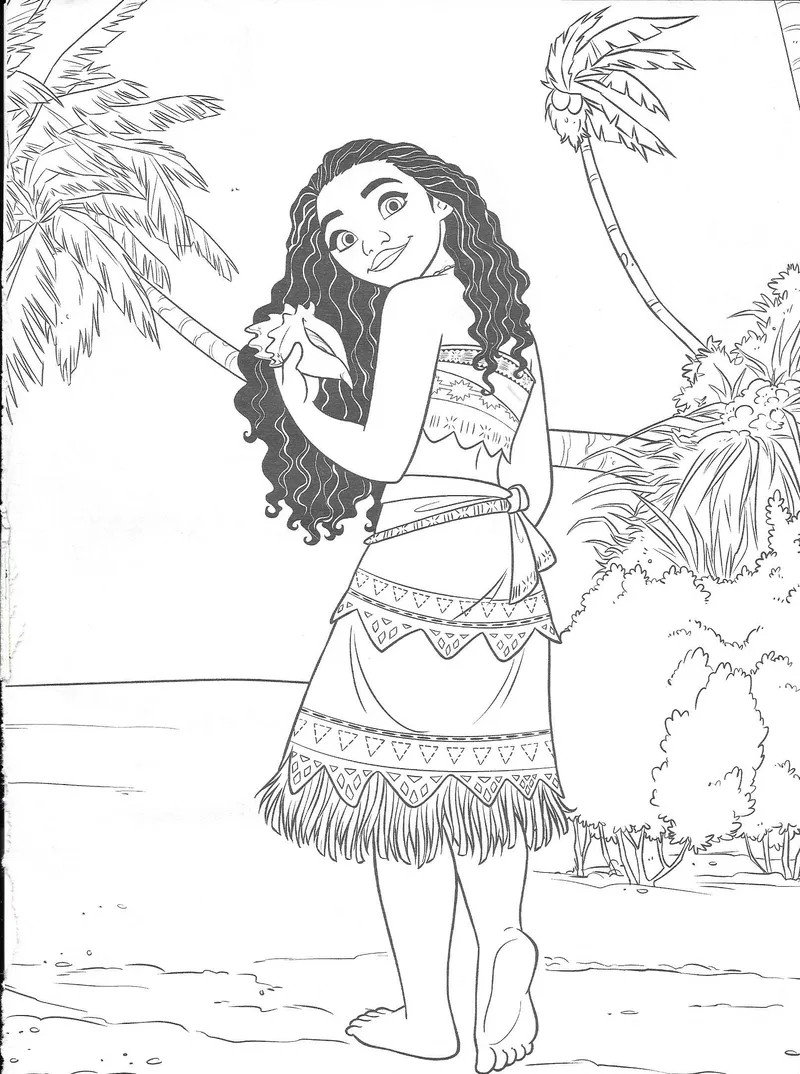 Tranh tô màu Moana trong cuộc phiêu lưu kỳ thú