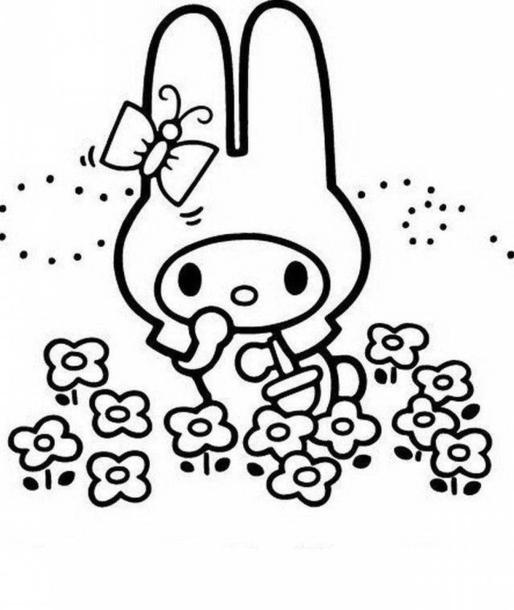 Tranh tô màu My Melody đơn giản dành cho trẻ em