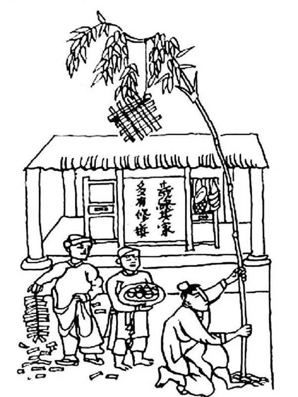 Tranh tô màu ngày tết sum vầy bên nhau 4