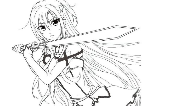 Tranh tô màu nữ anime cực ngầu