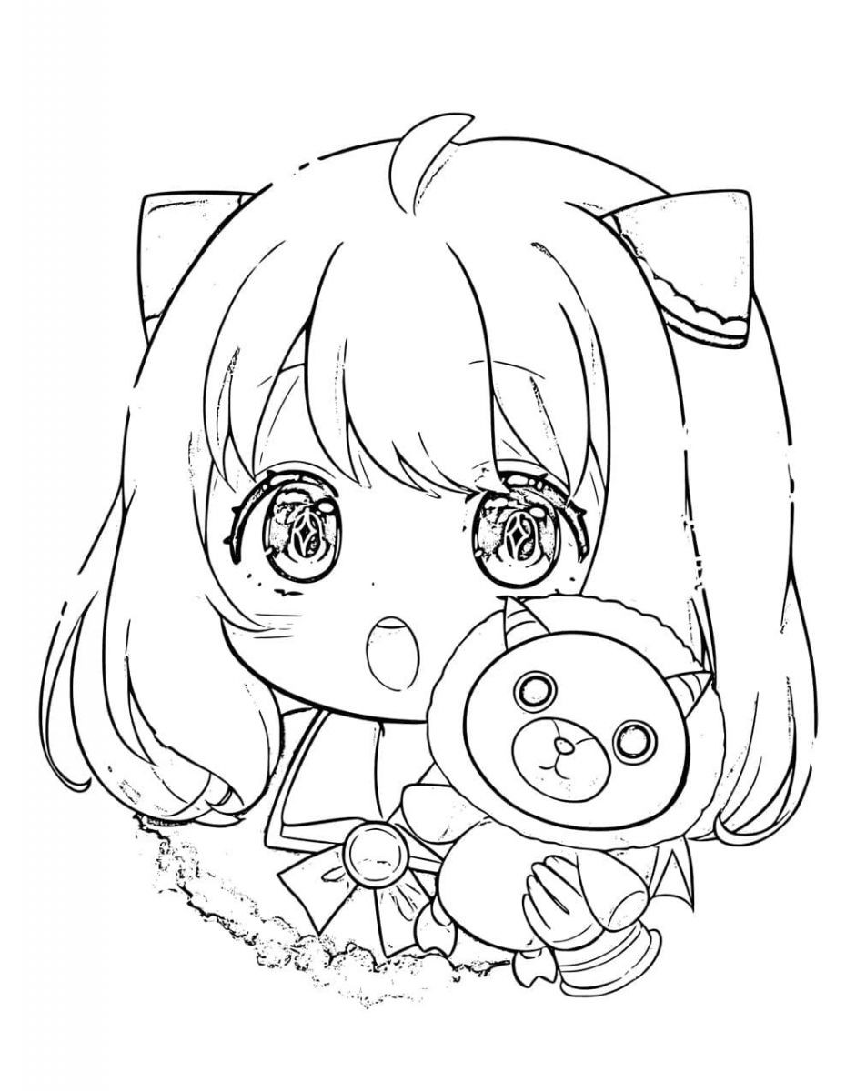 Tranh tô màu nữ anime cute