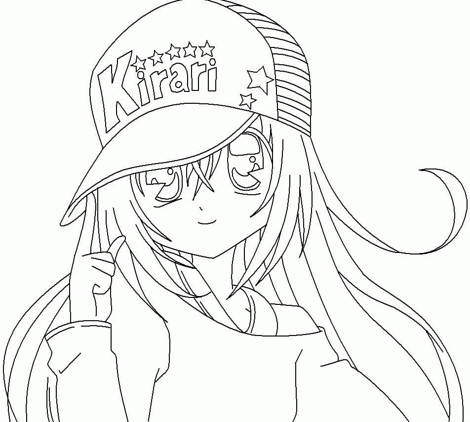 Tranh tô màu nữ anime lạnh lùng