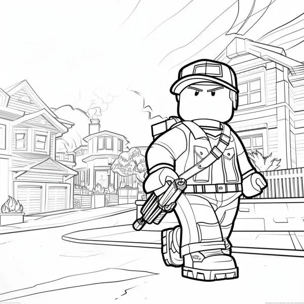 Tranh tô màu Roblox với khung cảnh phiêu lưu