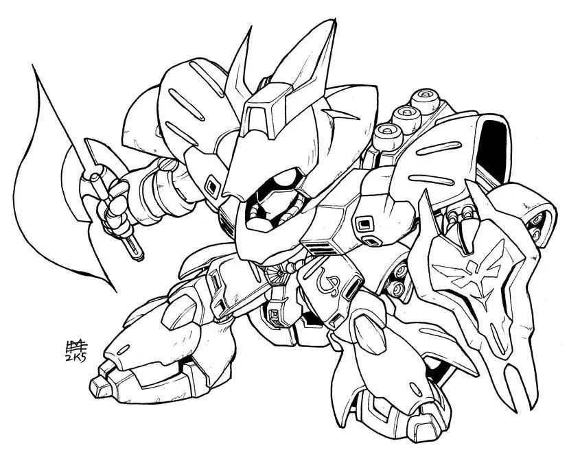 Tranh tô màu Robot Gundam cho bé