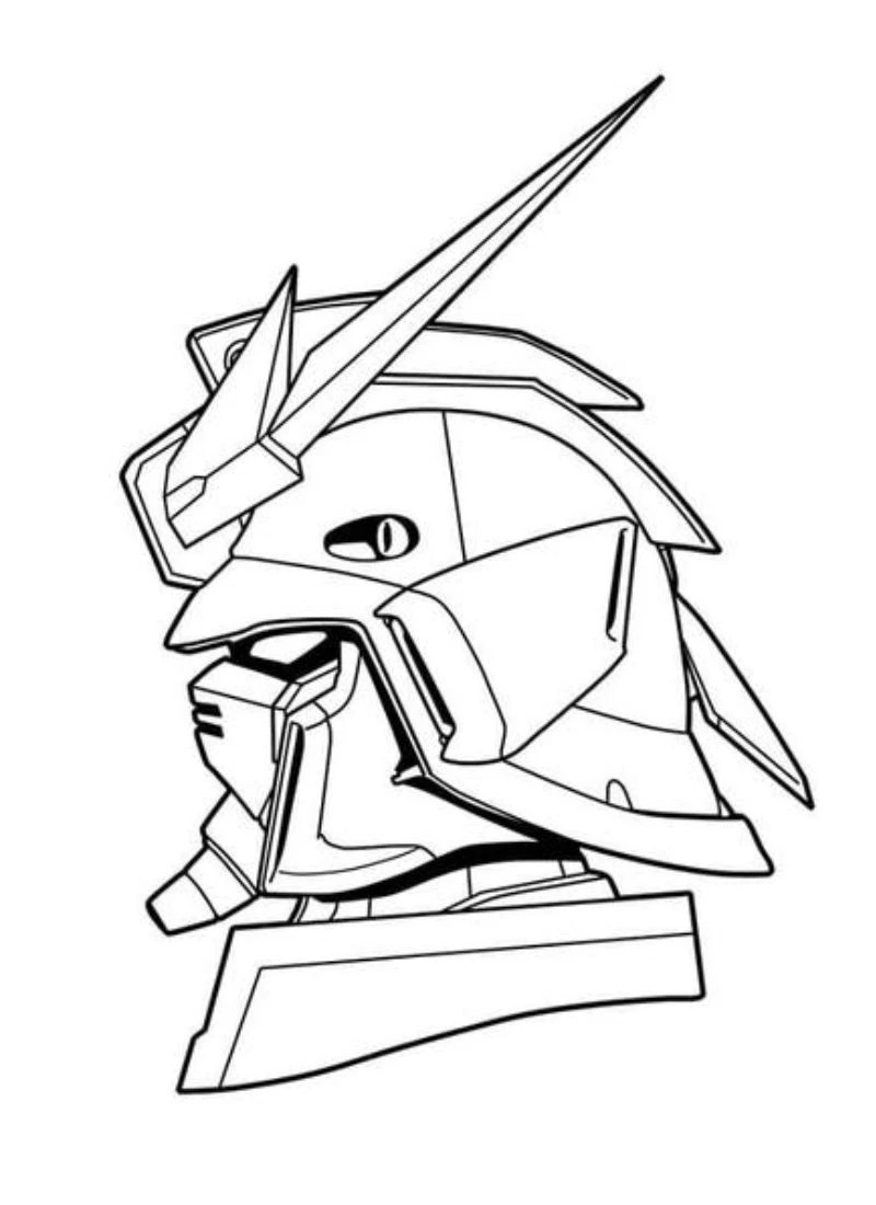 Tranh tô màu Robot Gundam dễ tô