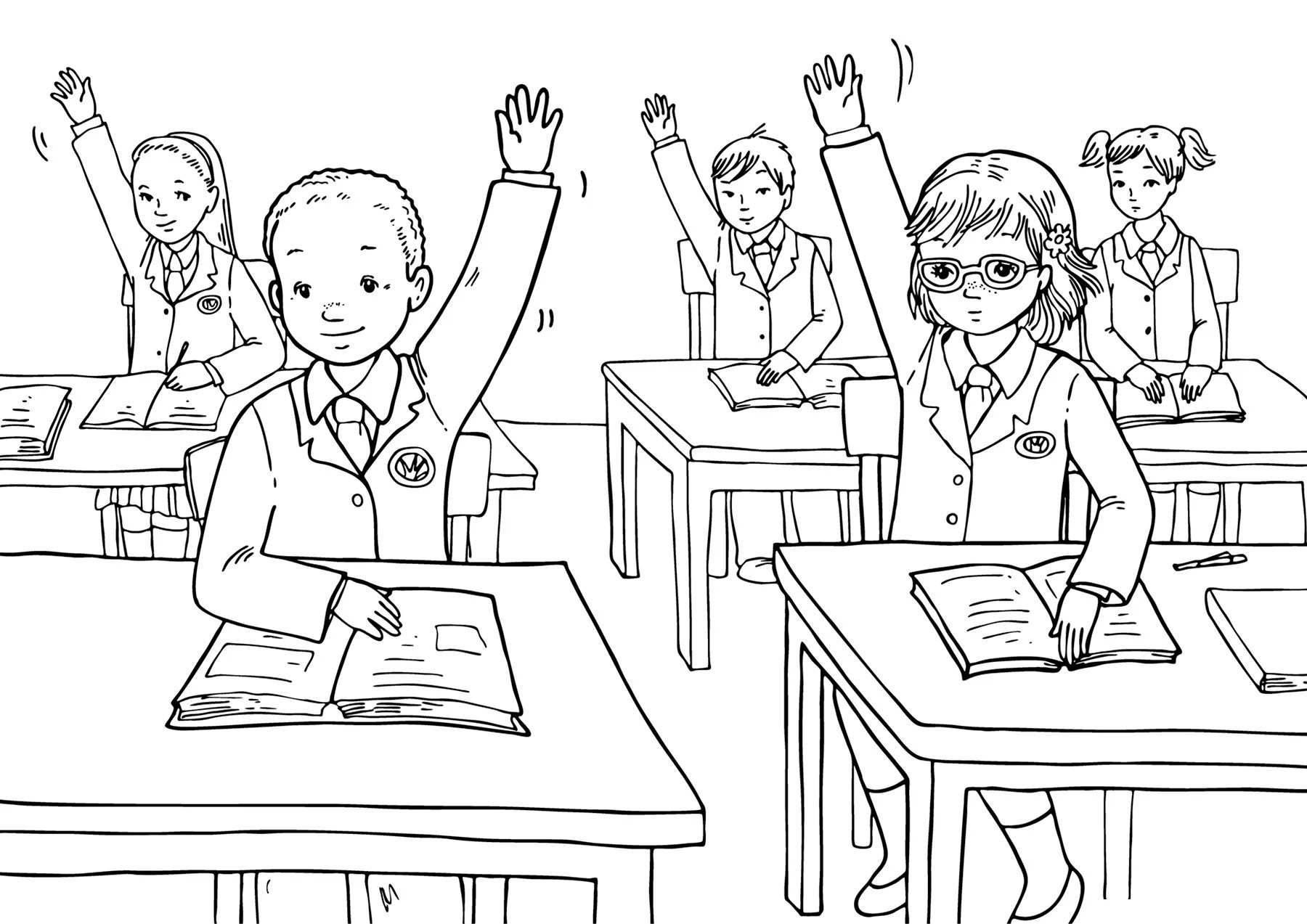 Tranh tô màu trường học sáng tạo