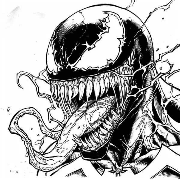 Tranh tô màu Venom – Sự lựa chọn hoàn hảo cho bé yêu thích nhân vật mạnh mẽ.