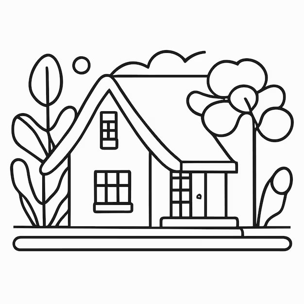Tranh vẽ ngôi nhà đơn giản