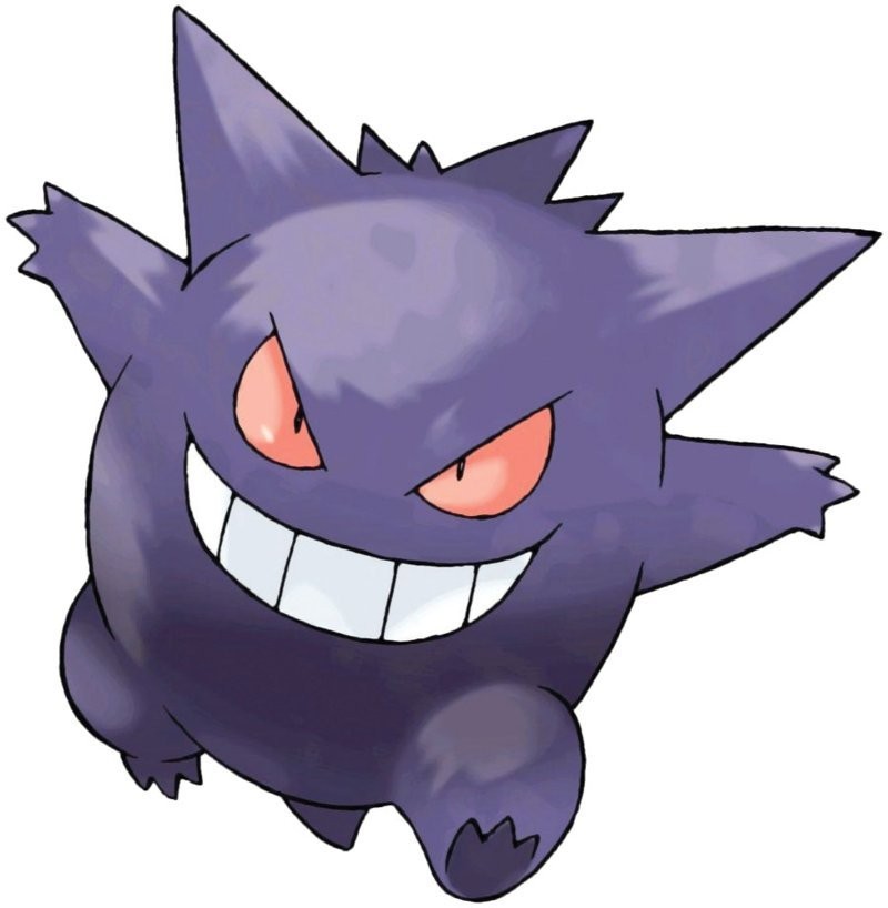 Trong ảnh Gengar, nhân vật này tạo nên cảm giác rùng rợn và tinh quái