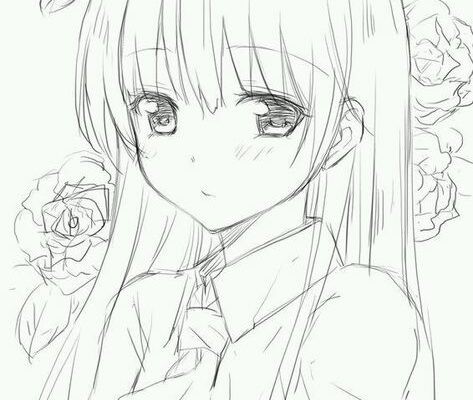 Vẽ ảnh anime cô gái với mái tóc dài buông lơi và ánh mắt trầm tư