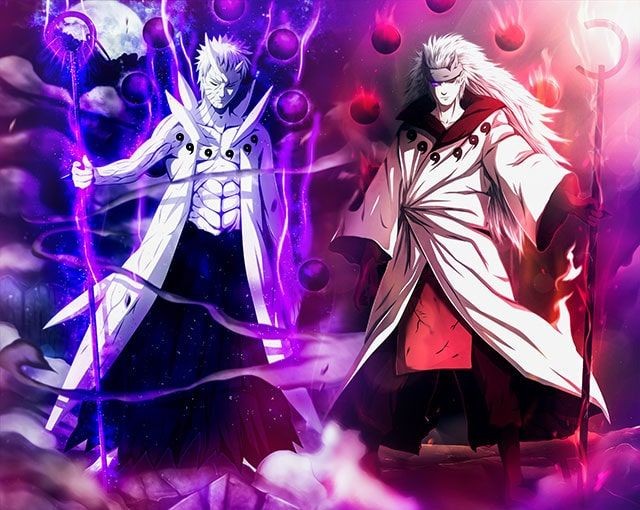 Vẻ mặt điềm tĩnh của Madara Uchiha thể hiện một sự tự tin tuyệt đối và không hề lo lắng
