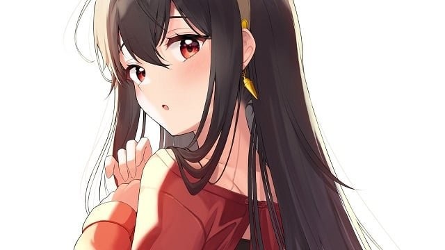 Yor đứng giữa khung cảnh thiên nhiên, nổi bật với vẻ đẹp rạng ngời