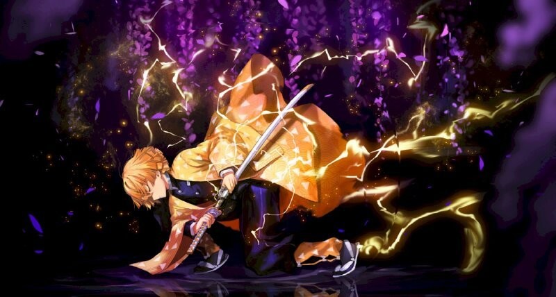 Zenitsu thi triển chiêu thức mạnh mẽ và dứt khoát